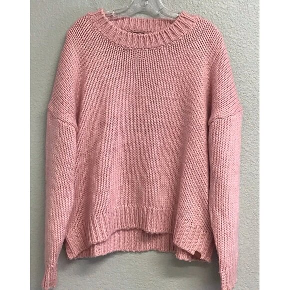 ONE TEASPOON Sweater Womens Size Medium Open Back Pink Oversized Wool Blend - Picture 1 of 11